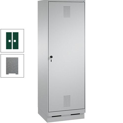 Doppel-Spind, Garderobenschrank, 1 Tür für 2 Abteile a 300 mm, Korpus anthrazitgrau, Türen anthrazitgrau, 1.800 x 600 x 500 mm (HxBxT)