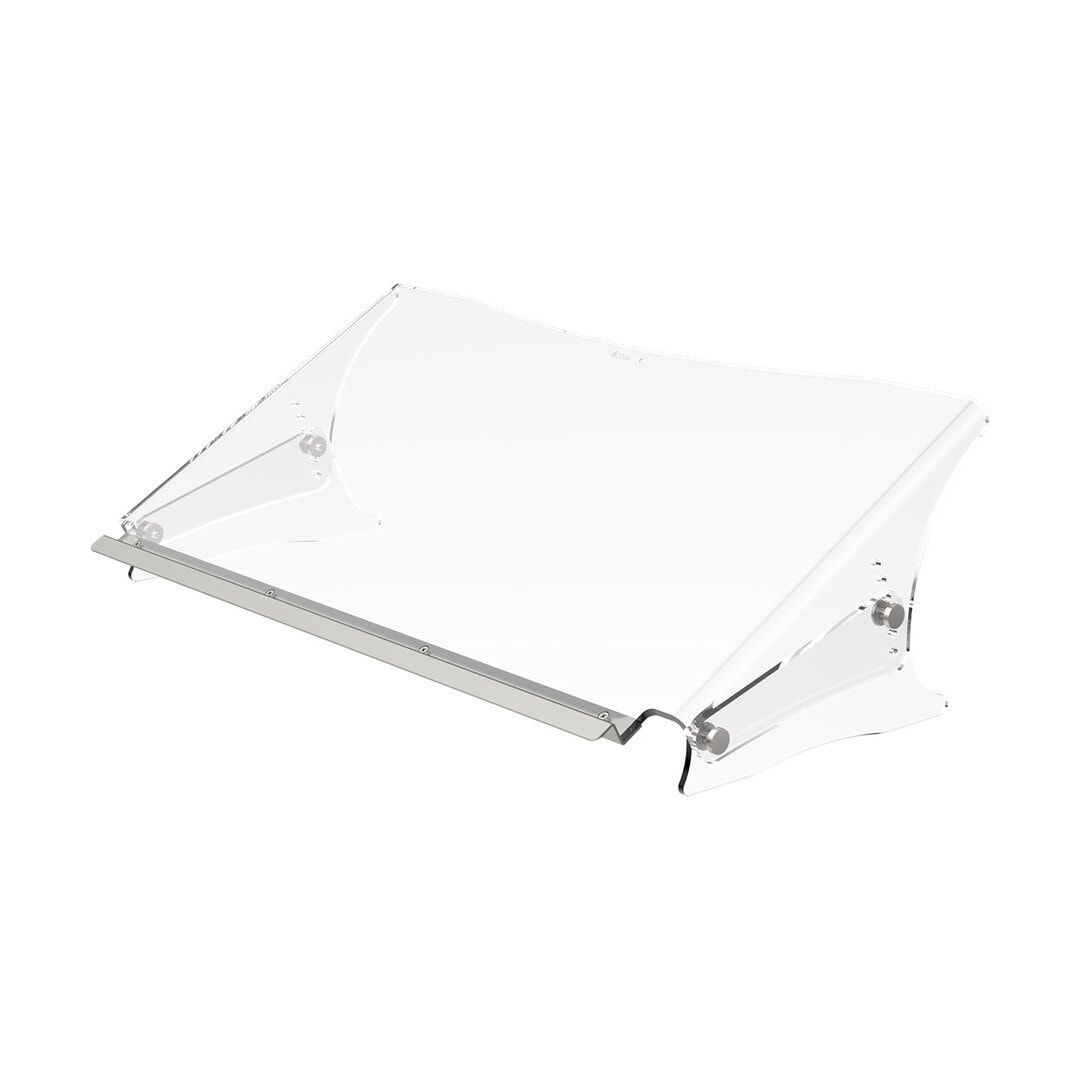 Dokumentenhalter, Dokumentenständer, Dokumentenerhöhung, höhenverstellbar, 75 mm, bis DIN A3, 130 x 536 x 304 mm (HxBxT), transparent