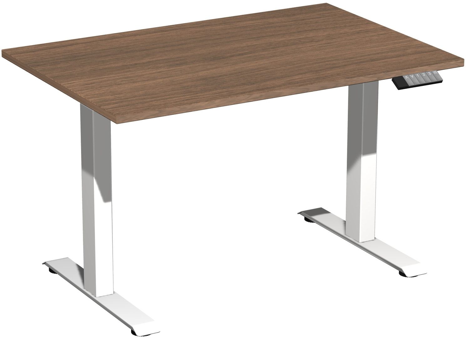 Schreibtisch, Elevate Basic, elektronisch höhenverstellbar, 730 - 1.230 x 1.200 x 800 mm (HxBxT), Gestell anthrazit, Dekor Ahorn