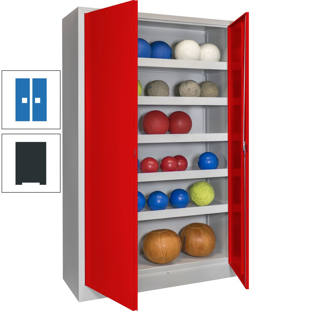 Ballschrank - Vollblechtüren - 5 Böden - 1.950x1.200x500 mm (HxBxT) - anthrazitgrau