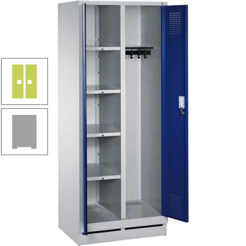 Mehrzweckschrank, Doppeltüren, Füße, 2 Abteile a 300 mm, Korpus anthrazitgrau, Tür anthrazitgrau, 1.800 x 600 x 500 mm (HxBxT)