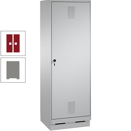 Doppel-Spind, Garderobenschrank, 1 Tür für 2 Abteile a 300 mm, Korpus anthrazitgrau, Türen anthrazitgrau, 1.800 x 600 x 500 mm (HxBxT)