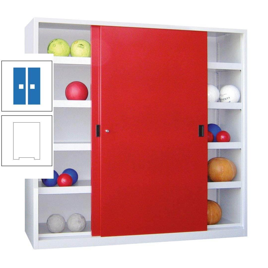 Ballschrank - Schiebetüren - Trennwand - 8 Böden - 1.950x1.500x600 mm (HxBxT) - anthrazitgrau