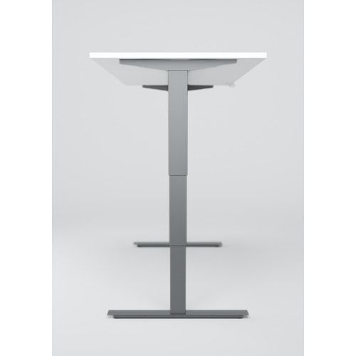 Eckschreibtisch, Ecke links, Elektro Pro+, elektronisch höhenverstellbar, 625-1.285 x 1.600 x 1.000 mm (HxBxT), Gestell silber, Dekor Ahorn