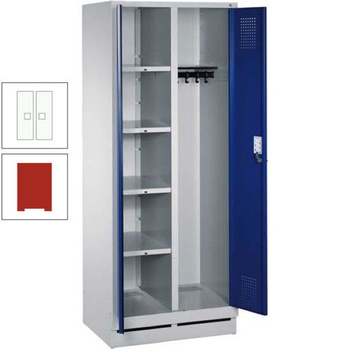 Mehrzweckschrank, Doppeltüren, Füße, 2 Abteile a 300 mm, Korpus anthrazitgrau, Tür anthrazitgrau, 1.800 x 600 x 500 mm (HxBxT)