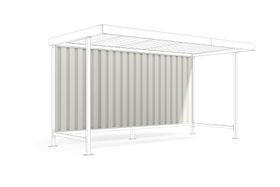 Rückwand - Unterstand - Überdachung - blickdicht- wetterfest - 1.880 x 4.300mm (HxB) - grauweiß