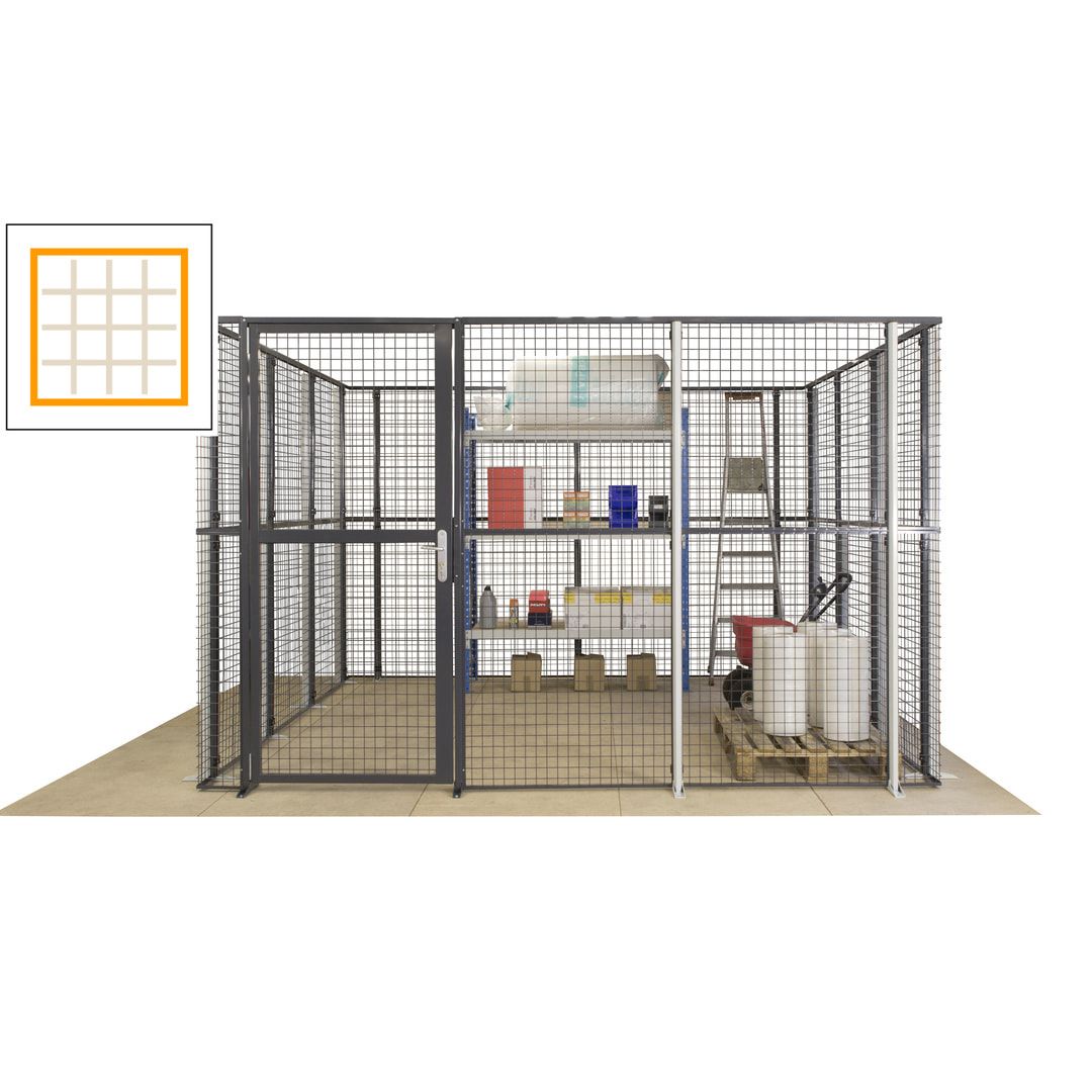 Maschinen Schutzgitter - Hallentrennwand - Sicherheitszaun - Tür - 108 m - 2.200 x 33.400 x 21.400 mm (HxBxT) - enzianblau