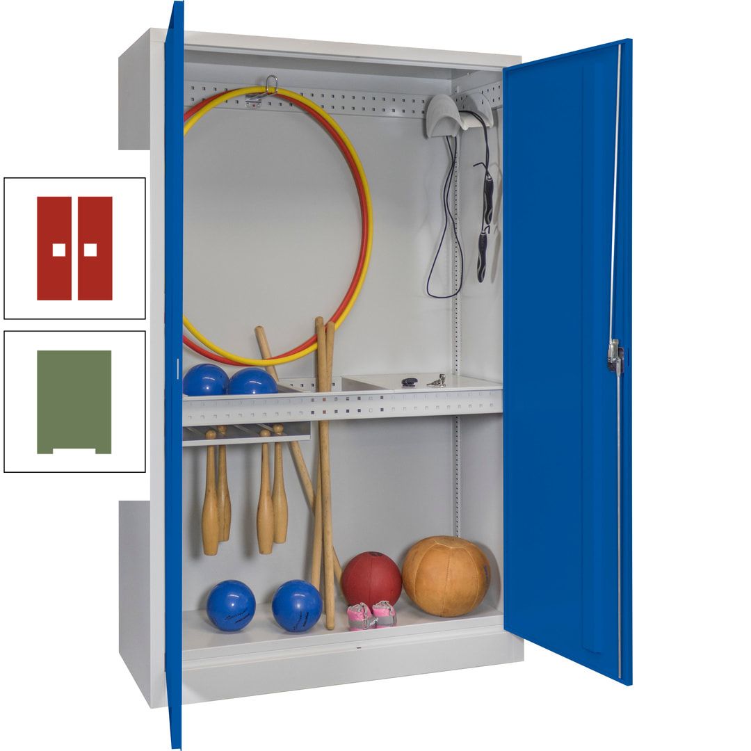 Sportschrank - Vollblechtüren - Variante 3 - 1.950x1.200x500 mm (HxBxT) - anthrazitgrau