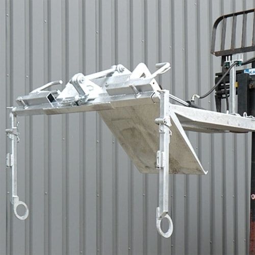 Mülltonnenkipper für Müllgroßbehälter, Gabelstapler geeignet, hydraulisch, Deckelsicherung, Kettensicherung, Traglast 600 kg, Farbe anthrazitgrau