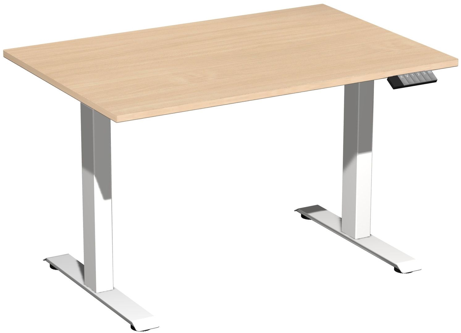 Schreibtisch, Elevate Basic, elektronisch höhenverstellbar, 730 - 1.230 x 1.200 x 800 mm (HxBxT), Gestell anthrazit, Dekor Ahorn