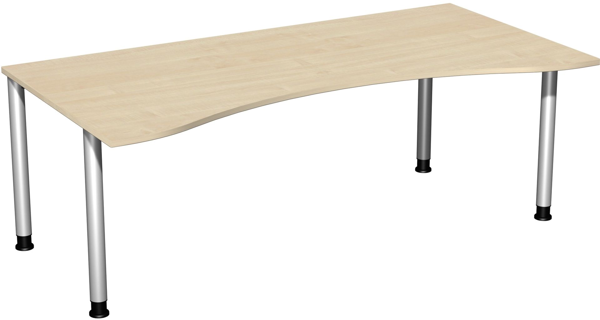 Ergo-Schreibtisch - 4-Fuß Flex - Bürotisch - Höhe 680-800 mm - 1.600 x 1.000 mm (BxT) - Gestell anthrazit - Ahorn