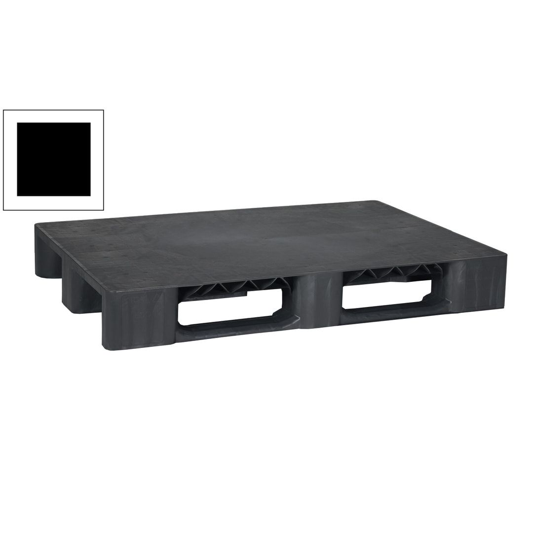 Kunststoff Palette - Polyethylen (PE-RE) - Eisenverstärkung - Traglast 2.500 kg - 155 x 800 x 1.200 mm (HxBxT) - grau