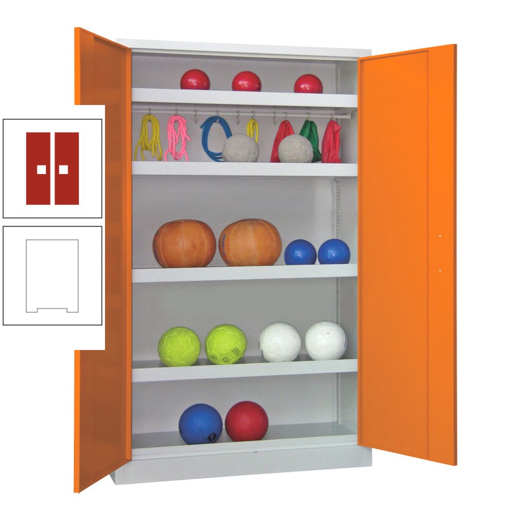 Ballschrank - Vollblechtüren - 4 Böden - 1 Hakenleiste - 1.950x1.200x500 mm (HxBxT) - anthrazitgrau