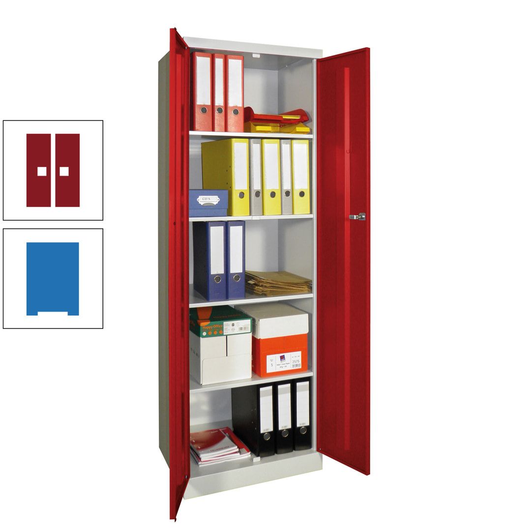 Aktenschrank - Sockel - 4 Böden - 1.800x600x500 mm (HxBxT) - Zylinderschloss - anthrazitgrau