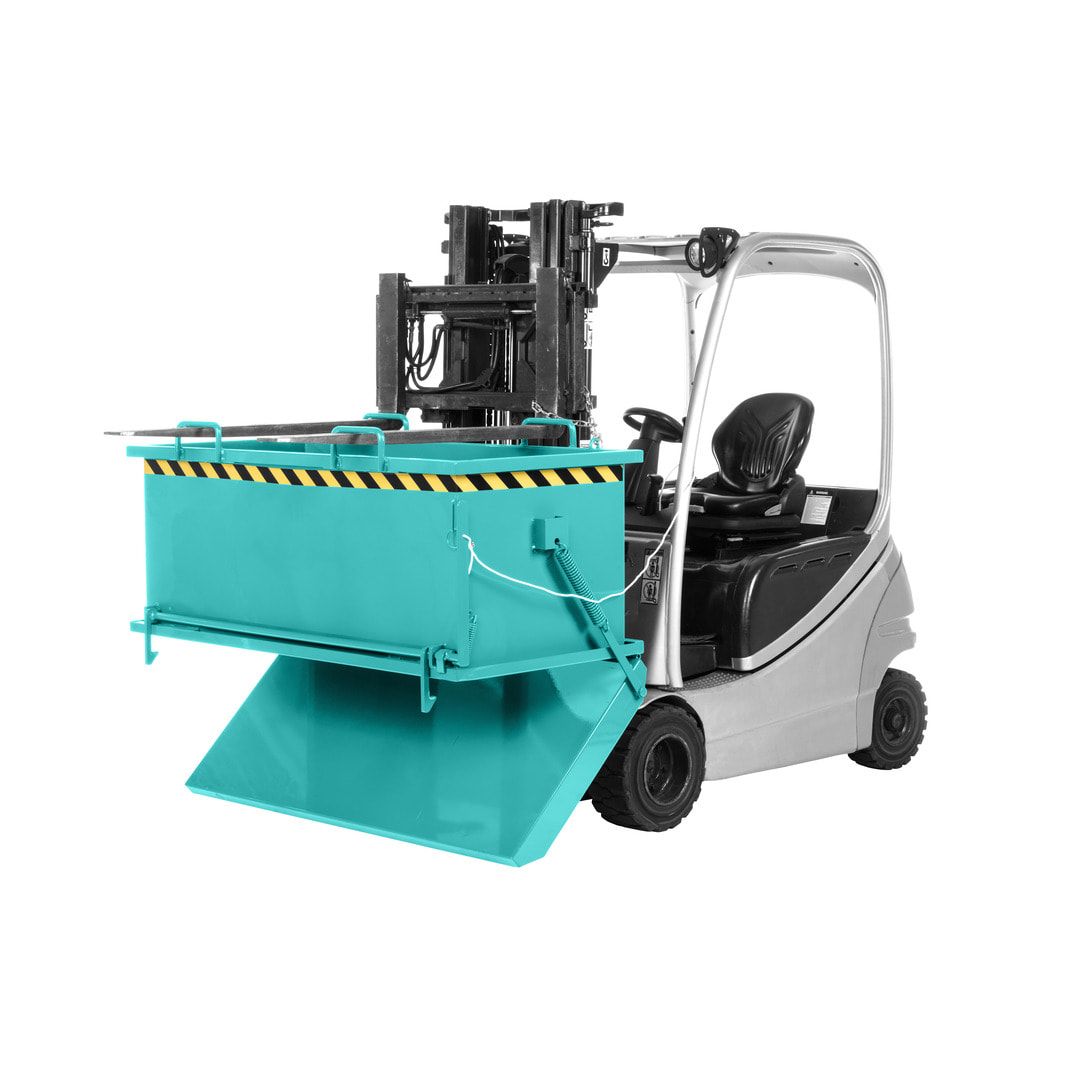 Klappbodenbehälter - 1.000 l Volumen - Traglast 1.250 kg - kranbar - enzianblau