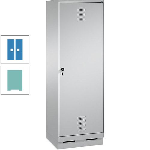 Doppel-Spind, Garderobenschrank, 1 Tür für 2 Abteile a 300 mm, Korpus anthrazitgrau, Türen anthrazitgrau, 1.800 x 600 x 500 mm (HxBxT)