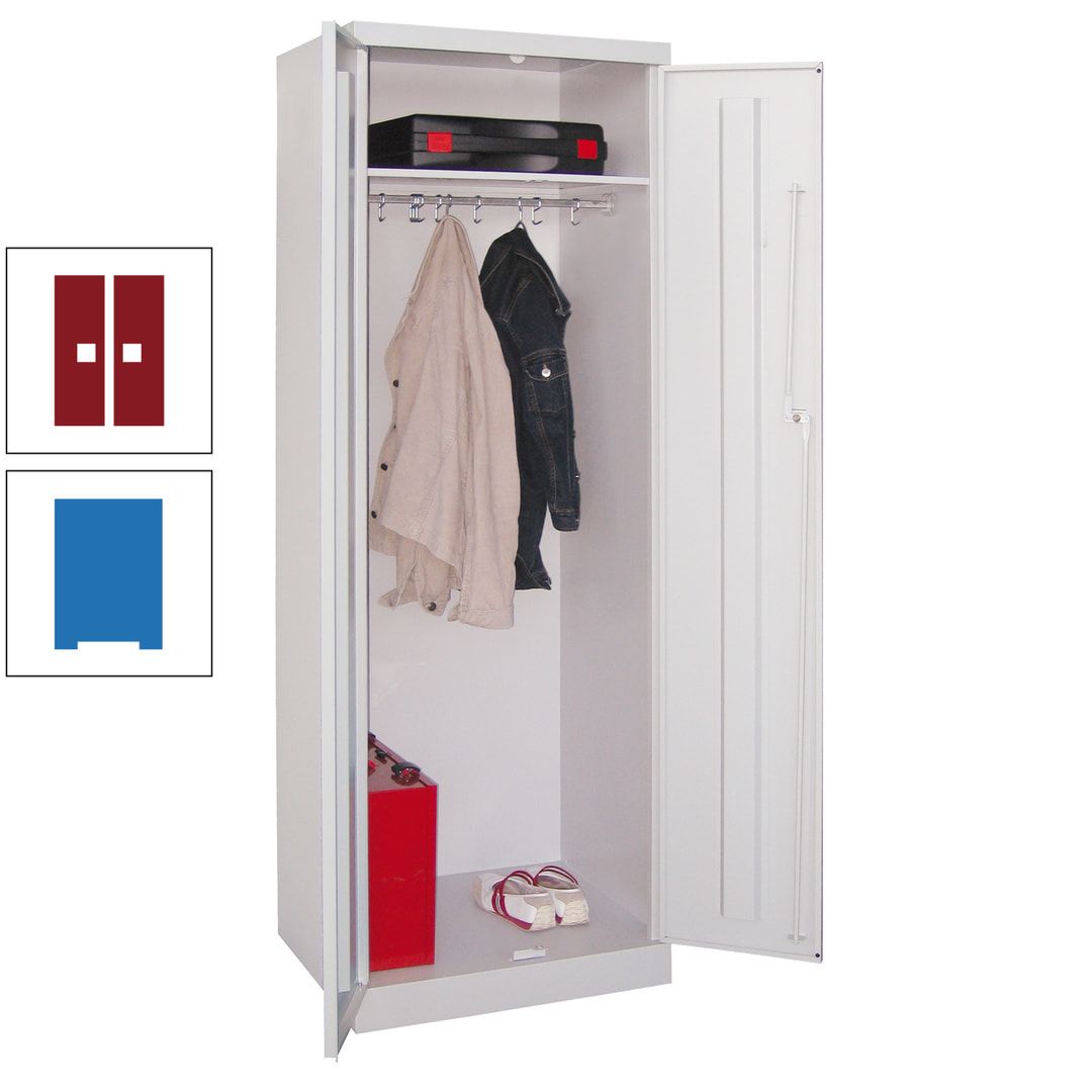 Garderobenschrank - 1 Fachboden - Kleiderstange - 1.800x600x500 mm (HxBxT) - Zylinderschloss - anthrazitgrau