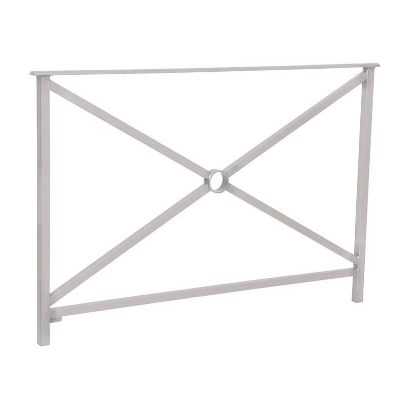 Geländer Kreuz und Kreis - 1.000 x 1.500 mm - flacher Handlauf - Farbe enzianblau - Außengeländer Systemgeländer
