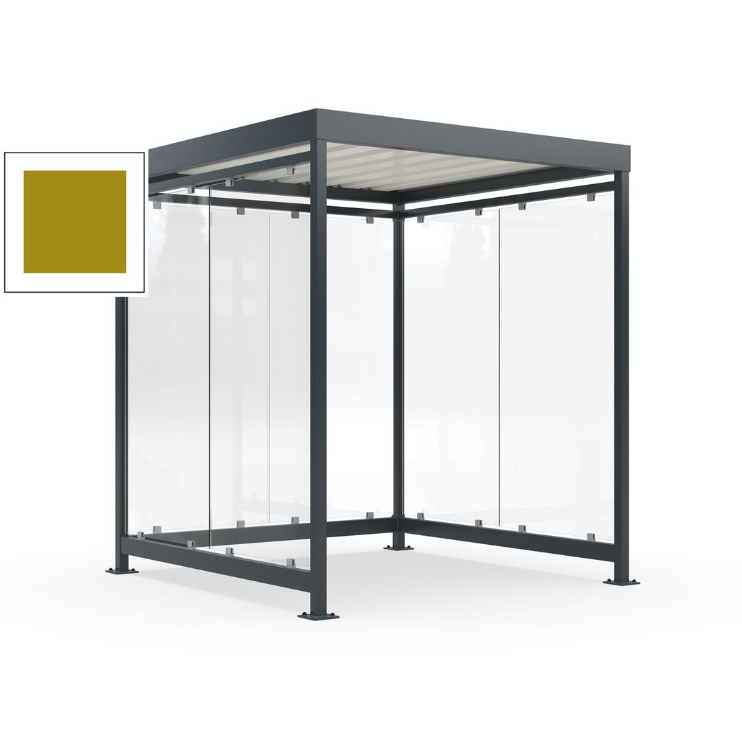 Raucherunterstand, Bushaltestelle, 6-7 Personen, 6 Wände, 2.510 x 2.165 x 2.165 mm (HxBxT), Achatgrau