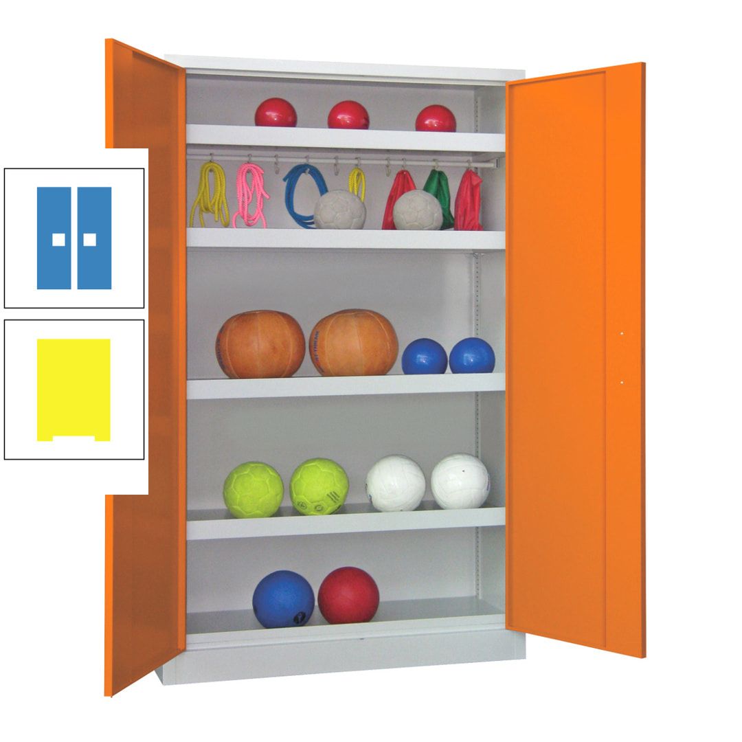Ballschrank - Vollblechtüren - 4 Böden - 1 Hakenleiste - 1.950x1.200x500 mm (HxBxT) - anthrazitgrau