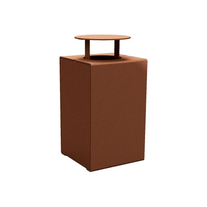 Abfalleimer aus Stahl - 120 l - 950 x 450 x 450 mm (HxBxT) - mit Deckel - Verankerungsstäbe - Farbe enzianblau