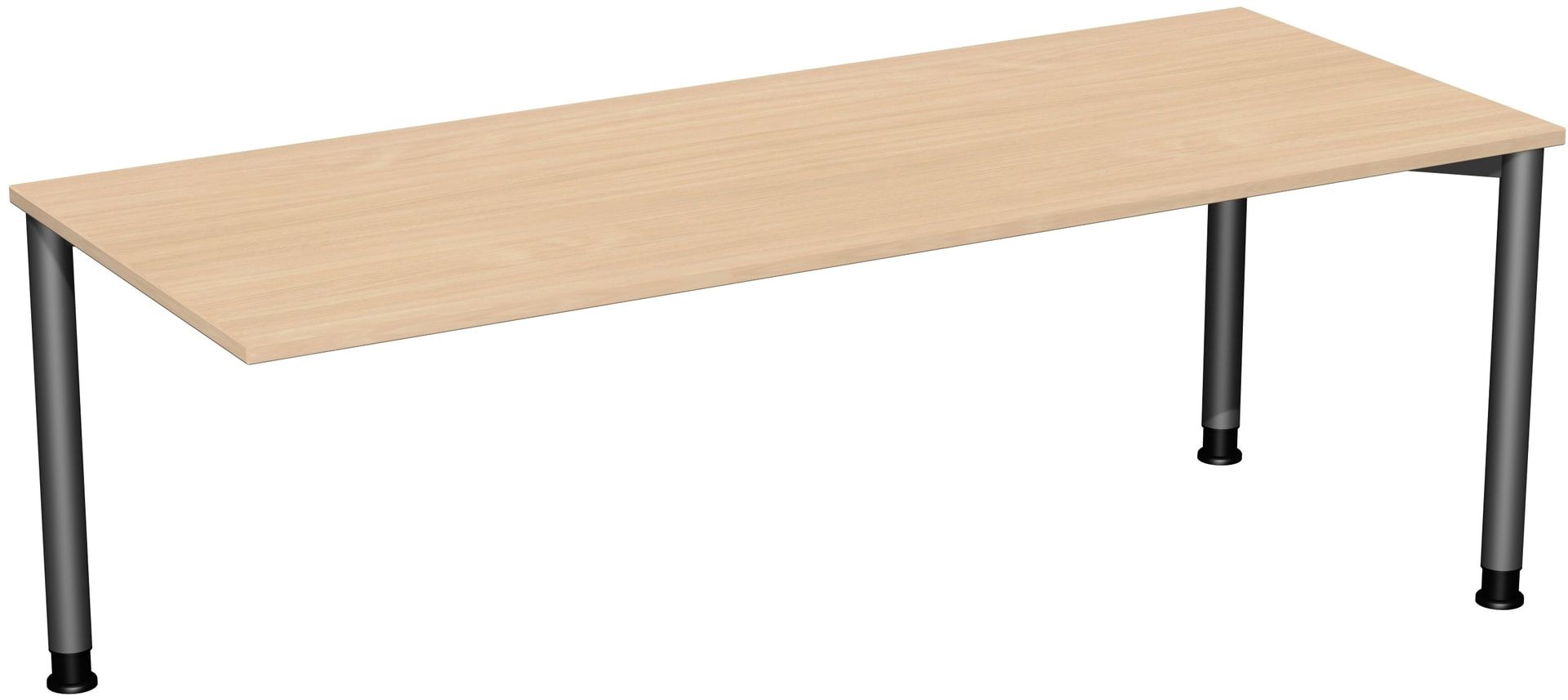 Schreibtisch - 4-Fuß Flex - Bürotisch - Höhe 680-800 mm - 1.000 x 800 mm (BxT) - Gestell anthrazit - Ahorn