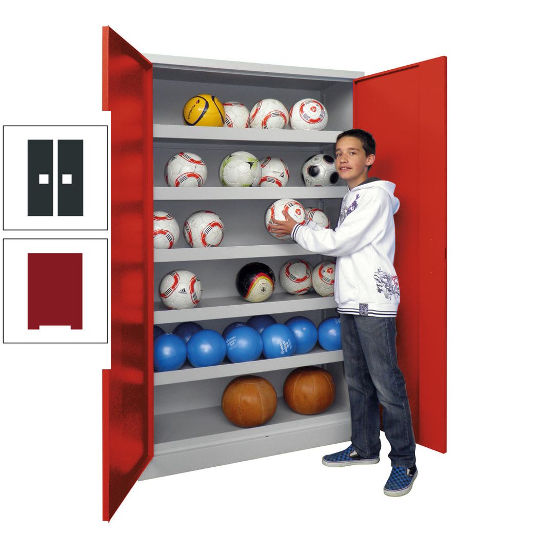 Ballschrank - Vollblechtüren - 5 Böden - 1.950x1.500x500 mm (HxBxT) - anthrazitgrau
