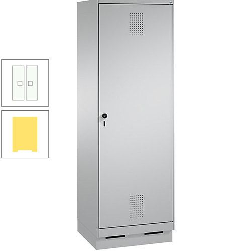 Doppel-Spind, Garderobenschrank, 1 Tür für 2 Abteile a 300 mm, Korpus anthrazitgrau, Türen anthrazitgrau, 1.800 x 600 x 500 mm (HxBxT)