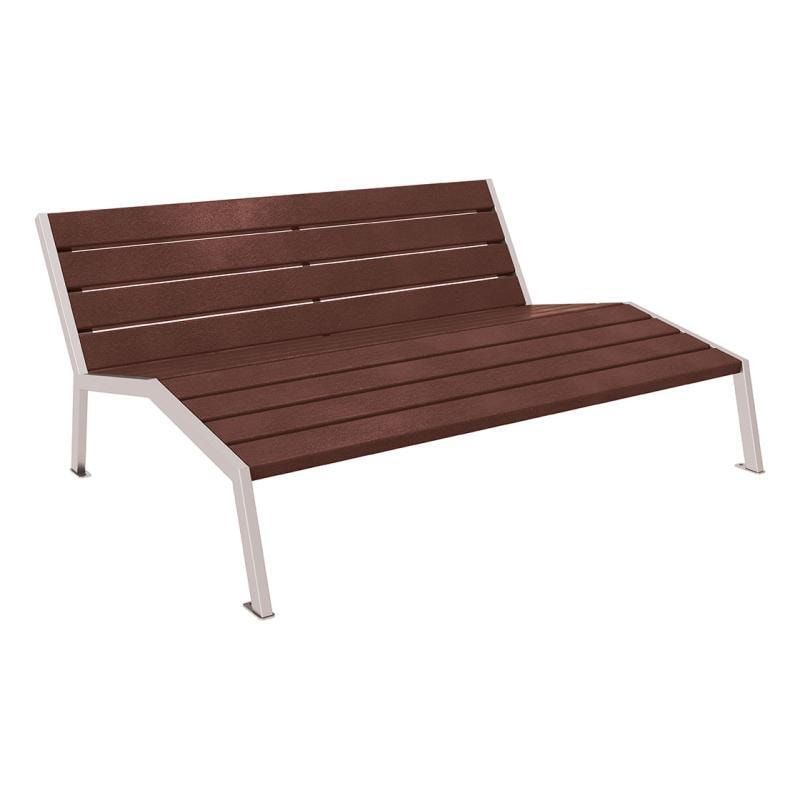 Liegestuhl aus Kunststoff und Stahlstreben - mit Rückenlehne - 808 x 1.800 mm (HxB) - Farbe enzianblau - Parkbank - Gartenbank