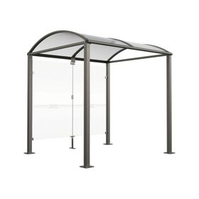 Fahrradüberdachung, verschiedene Ausführungen, Sicherheitsglas, 2.635 x 2.500/5.000 x 2.090 mm (HxBxT), auf Bodenplatten, Farbe wählbar