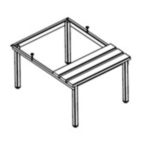 Unterbau, Gestell, 390 x 590 x 745 mm (HxBxT), Gestellfarbe hellelfenbein, Sitzleisten Plastick black