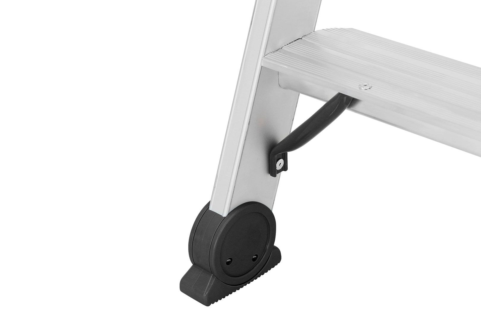 Einseitige Stufenstehleiter - zuklappbare Ablageschale mit Eimerhaken - rutschfester Stand - Aluleiter - 1.370 mm