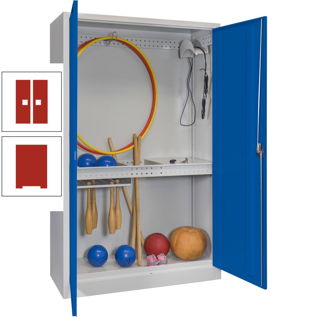 Sportschrank - Vollblechtüren - Variante 3 - 1.950x1.200x500 mm (HxBxT) - anthrazitgrau