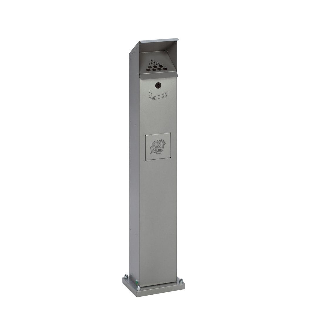 Standascher - Abfallsammler - Volumen 5 l - 1.150 x 180 x 150 mm (HxBxT) - Aluminium, geprägt