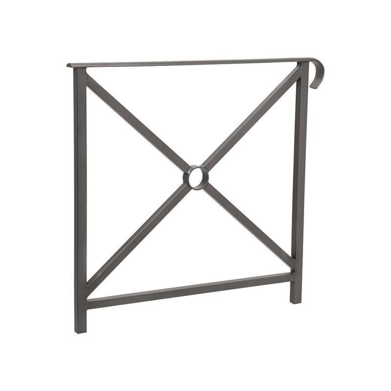 Geländer Kreuz und Kreis - 1.000 x 800 mm - flacher Handlauf - Farbe enzianblau - Außengeländer Systemgeländer