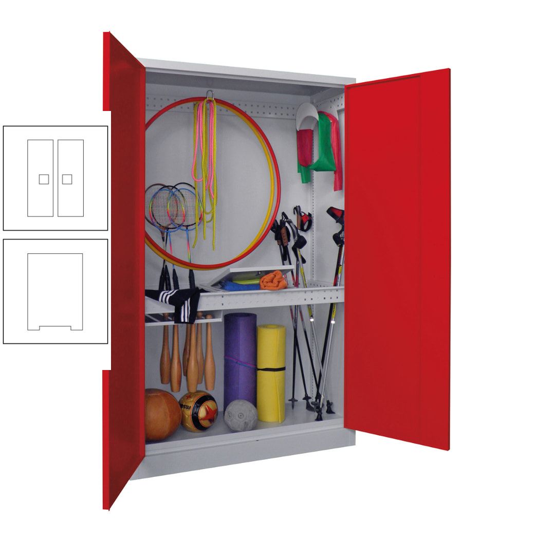 Sportschrank - Vollblechtüren - 1.950x1.200x500 mm (HxBxT) - anthrazitgrau