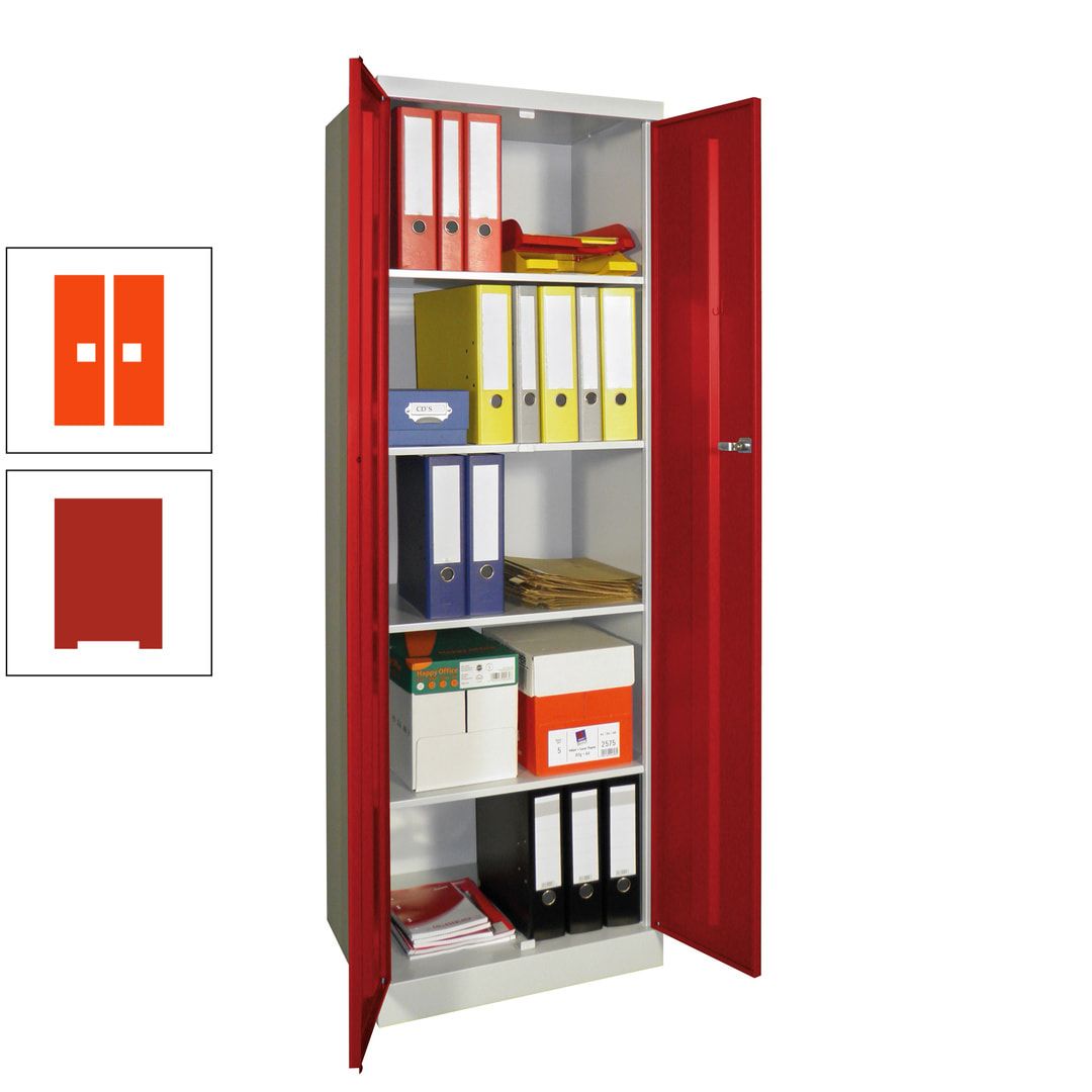 Aktenschrank - Sockel - 4 Böden - 1.800x600x500 mm (HxBxT) - Zylinderschloss - anthrazitgrau