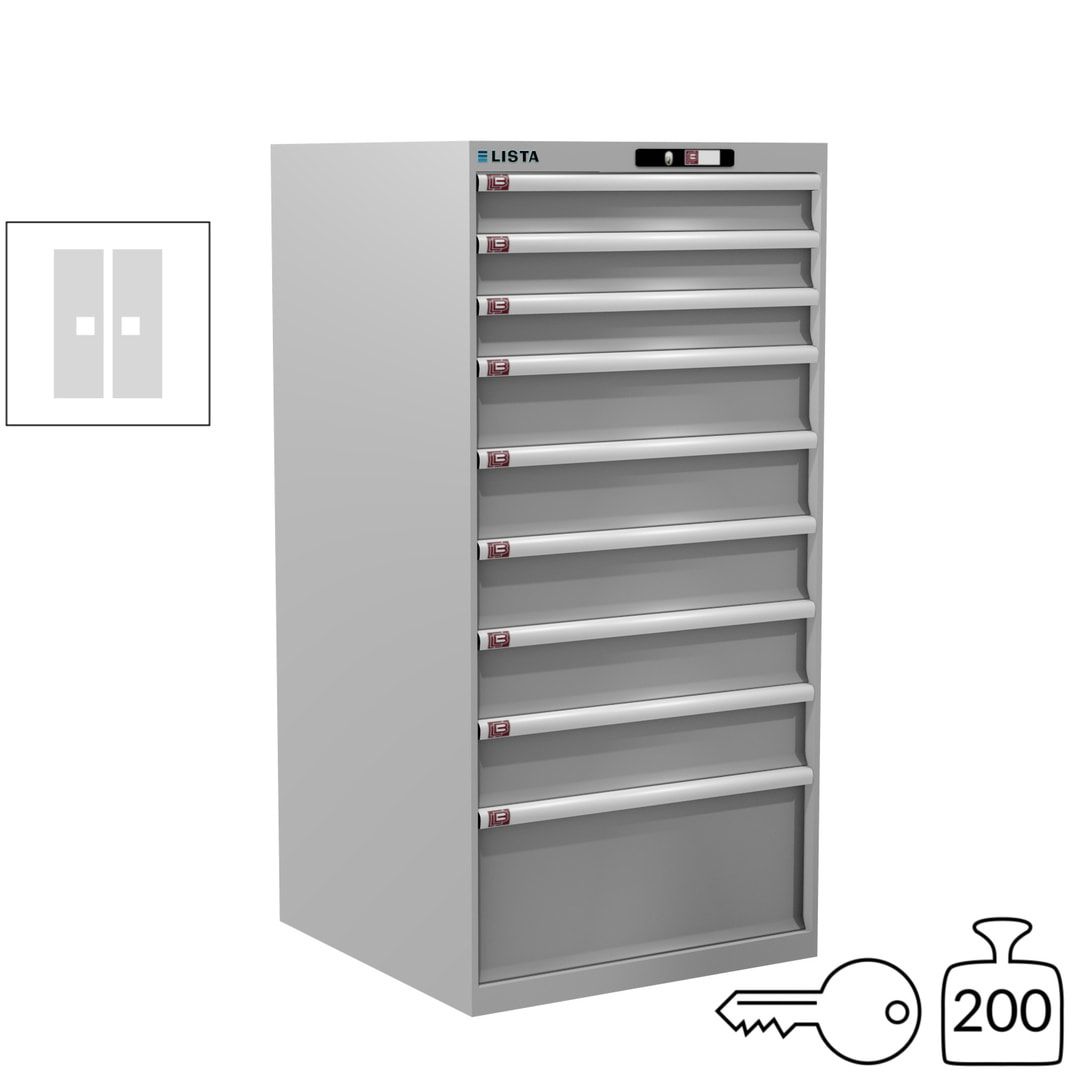 Lista Schubladenschrank - 13.106.010 - 1.450x717x725 mm (HxBxT) - 9 Schubladen - 200 kg - Key Lock - lichtblau (RAL 5012)