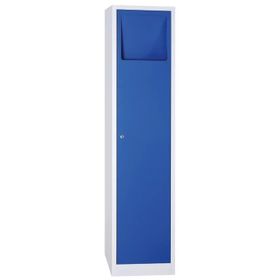 Wäschesammelschrank, Wäscheschrank, Stahlschrank, Sockel, Klappe, Zylinderschloss, 1.800 x 415 x 500 mm (HxBxT), Korpus lichtgrau, Front wählbar