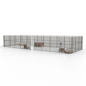 Maschinen Schutzgitter - Hallentrennwand - Sicherheitszaun - Tür - 36 m - 2.200 x 13.900 x 4.900 mm (HxBxT) - Farben wählbar