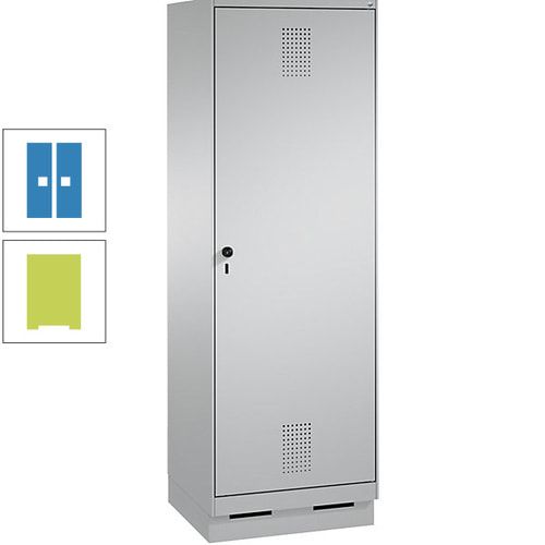 Doppel-Spind, Garderobenschrank, 1 Tür für 2 Abteile a 300 mm, Korpus anthrazitgrau, Türen anthrazitgrau, 1.800 x 600 x 500 mm (HxBxT)