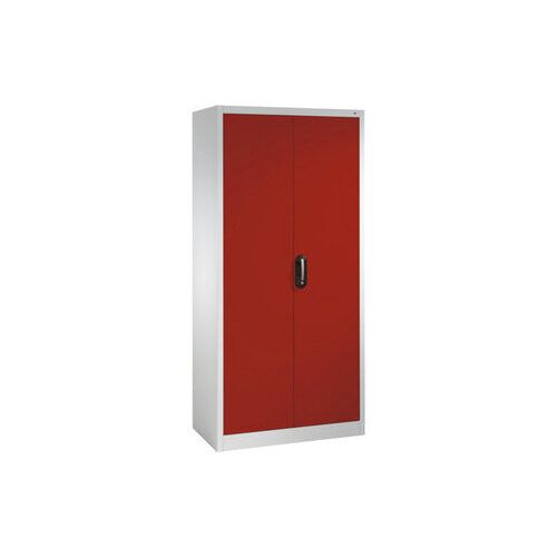 Büroschrank, Aktenschrank mit 6 Pendelstangen, für Elba/Leitz Pendelmappen, Korpusfarbe lichtgrau, Türfarbe enzianblau, 1.950 x 930 x 400 mm (HxBxT)