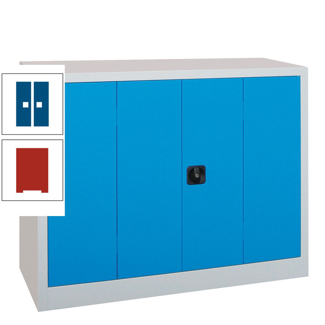 Falttürenschrank - 1.000x1.200x400 mm (HxBxT) - 2 Einlegeböden, gepulvert - Zylinderschloss - anthrazitgrau