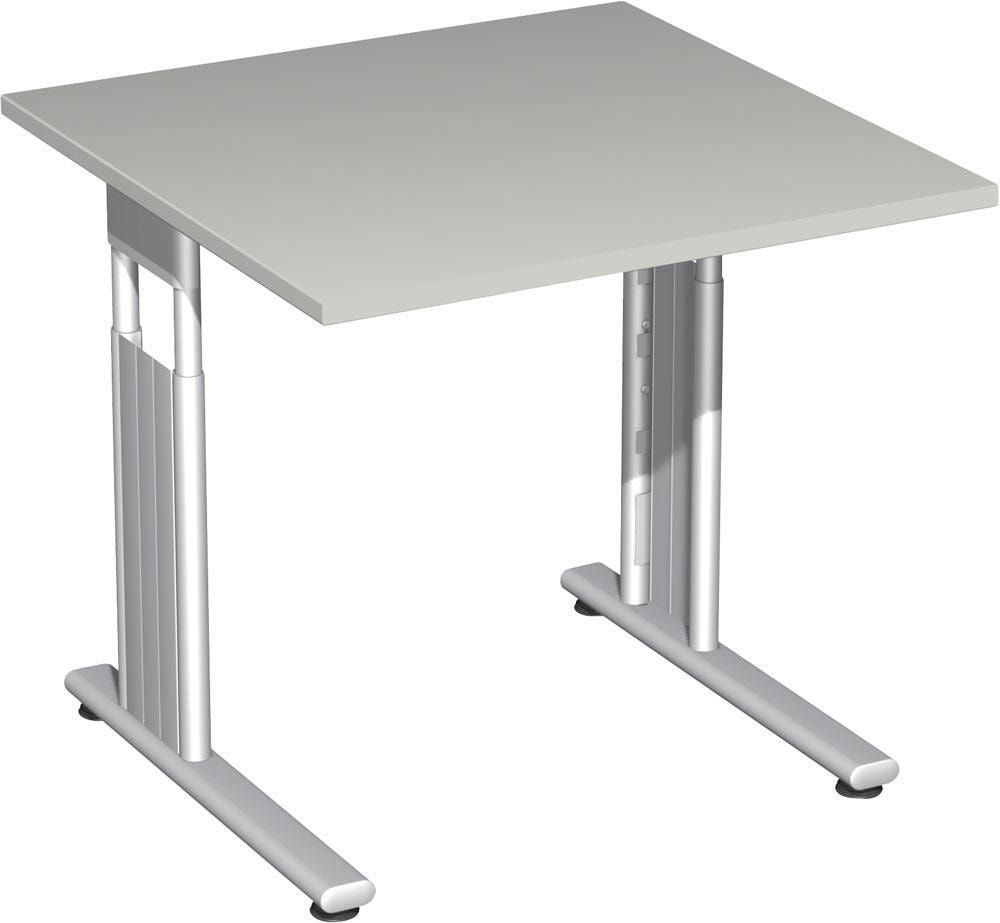 Schreibtisch - C-Fuß Flex - Bürotisch - höhenverstellbar - 820 x 1.200 x 800 mm (HxBxT) - Dekor Ahorn - Gestell silber