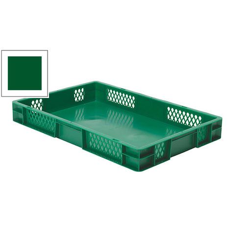 Eurobox - Eurokasten - Volumen 14,5 l - Boden geschlossen, Wände durchbrochen - 75 x 400 x 600 mm (HxBxT) - VE 2 Stk. - blau