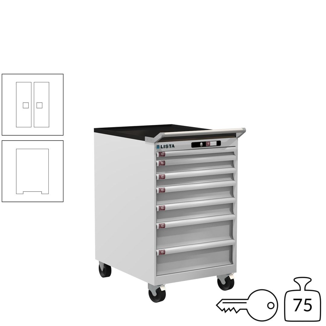 Lista Schubladenschrank - 14.372.010 - 990 x 564 x 725 mm (HxBxT) - 7 Schubladen - 75 kg - Key Lock - lichtblau (RAL 5012)