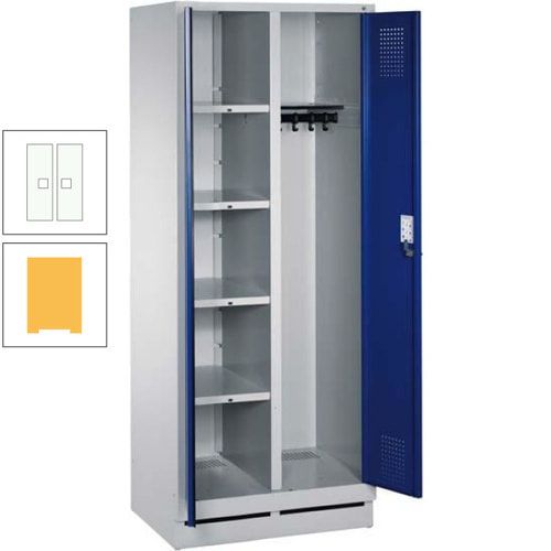 Mehrzweckschrank, Doppeltüren, Füße, 2 Abteile a 300 mm, Korpus anthrazitgrau, Tür anthrazitgrau, 1.800 x 600 x 500 mm (HxBxT)