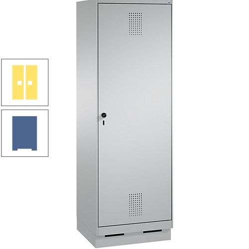 Doppel-Spind, Garderobenschrank, 1 Tür für 2 Abteile a 300 mm, Korpus anthrazitgrau, Türen anthrazitgrau, 1.800 x 600 x 500 mm (HxBxT)