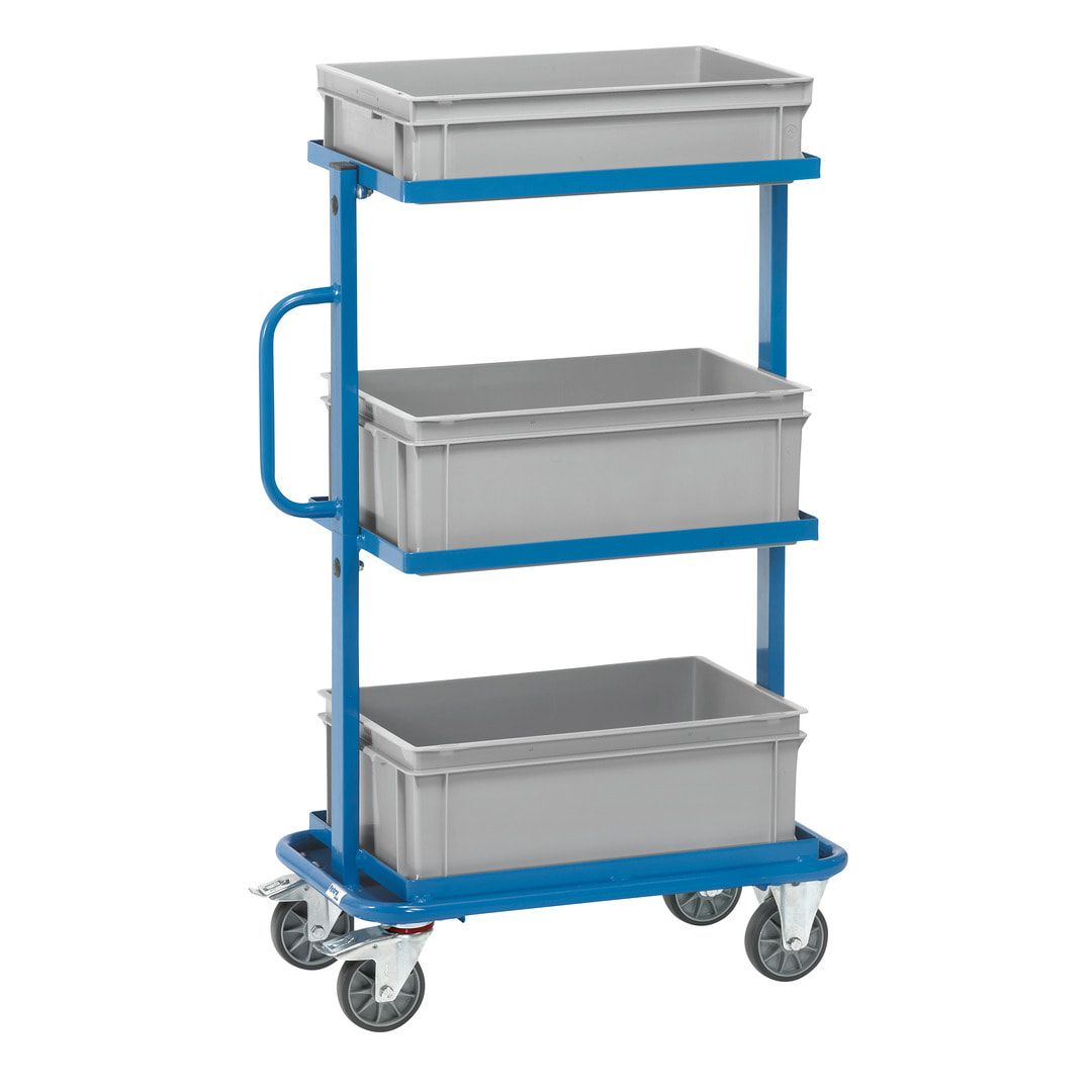 Fetra - Etagenwagen für Eurokästen - 200 kg - (BxT) 400 x 600 mm - 3 Rahmen