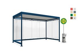 Fahrradunterstand, 12-13 Personen, Raucherunterstand, 2.510 x 4.195 x 2.165 mm (HxBxT), 8 Wände